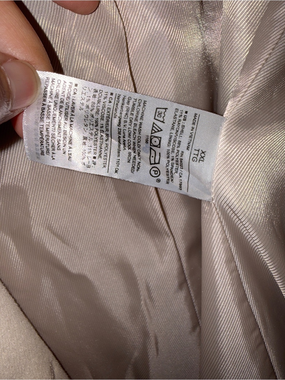 Banana Republic Beige Long Coat XXL | Oversized Tailored Coat - Picture 5 of 5
